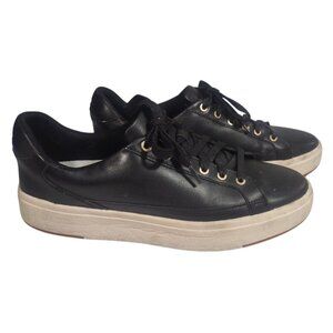 Kizik Sneakers Unisex M 7.5 W9 BLACK Vegas Leather Slip In Leather Walking Shoes